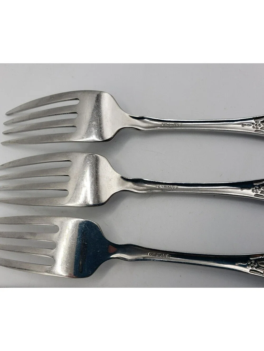 Oneida WORDSWORTH Stainless Flatware Dinner Knife & Forks Set of 5 Glossy